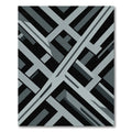 Modern Grey Geometric Interlocking Abstract Lines Rug