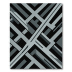 Modern Grey Geometric Interlocking Abstract Lines Rug