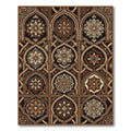 Elegant Copper Floral Arched Tile Rug