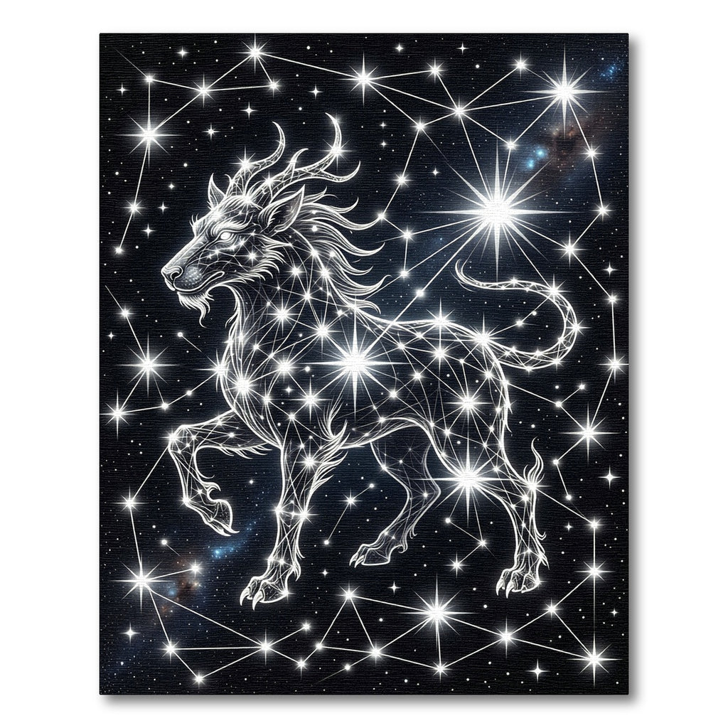 Celestial Goat Constellation Starry Night Rug