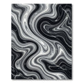 Dramatic Black White Swirl Marble Rug