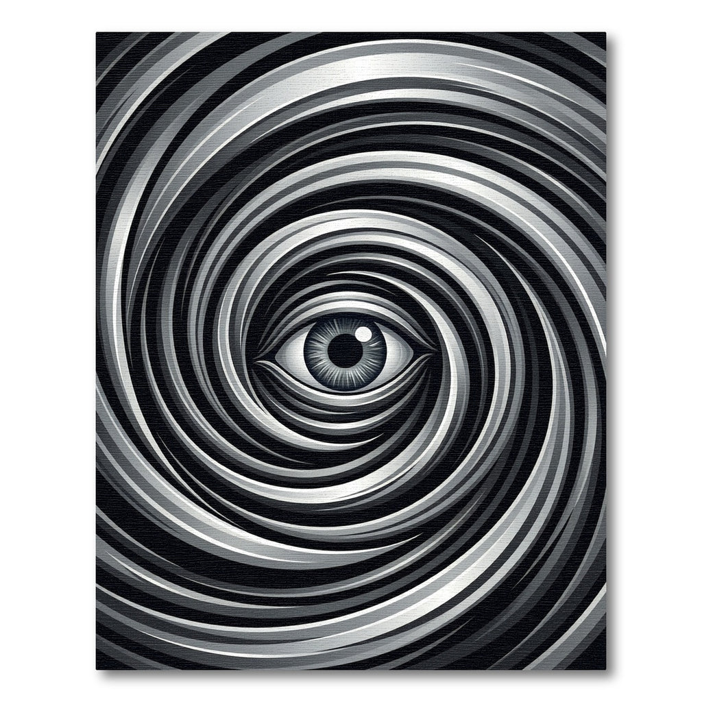 Monochrome Optical Illusion Vortex Eye Rug