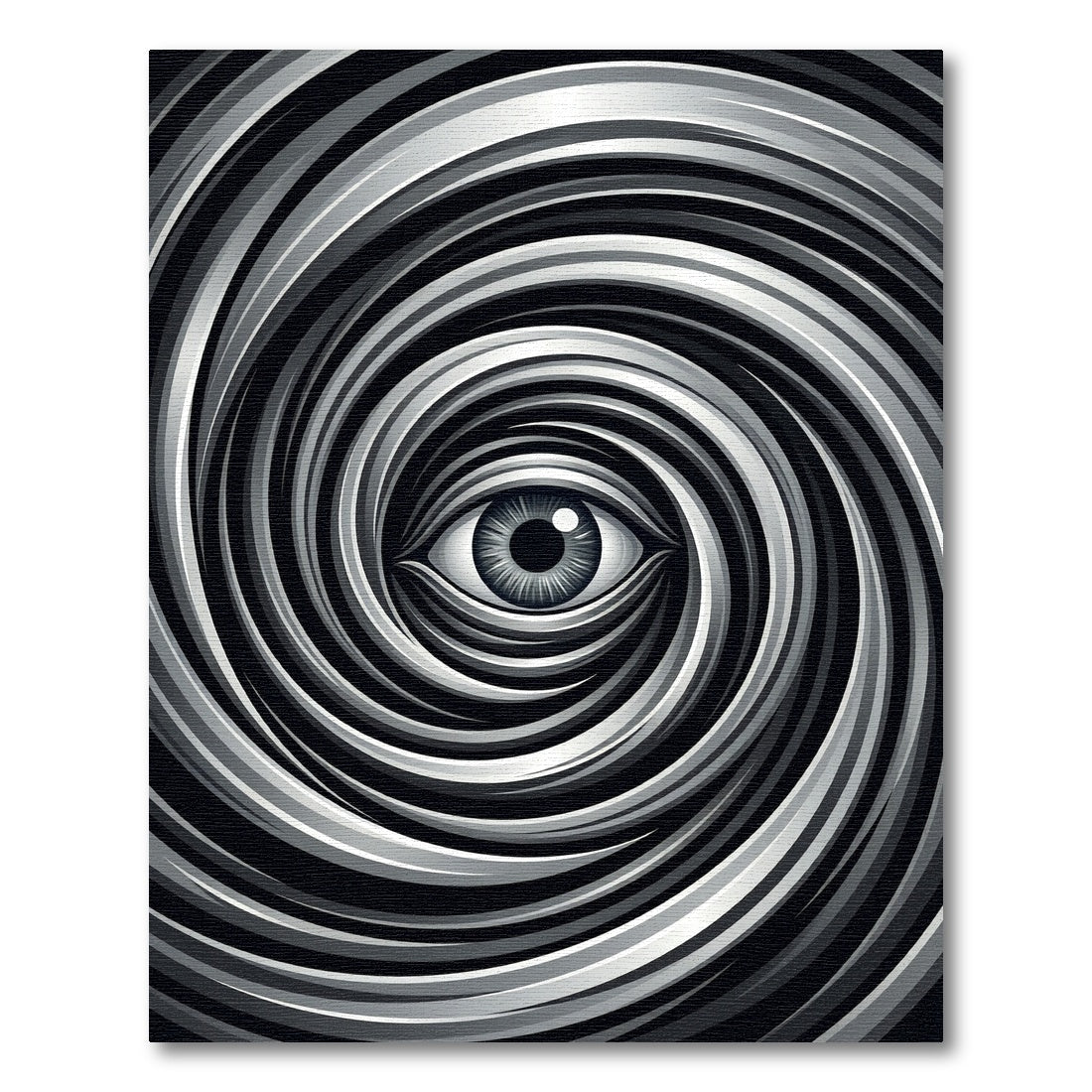 Monochrome Optical Illusion Vortex Eye Rug