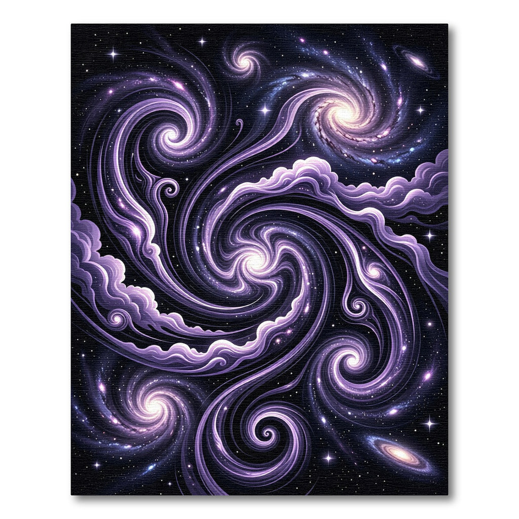 Ethereal Purple Cosmic Swirl Galaxy Night Rug