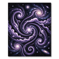 Ethereal Purple Cosmic Swirl Galaxy Night Rug