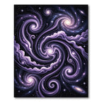 Ethereal Purple Cosmic Swirl Galaxy Night Rug
