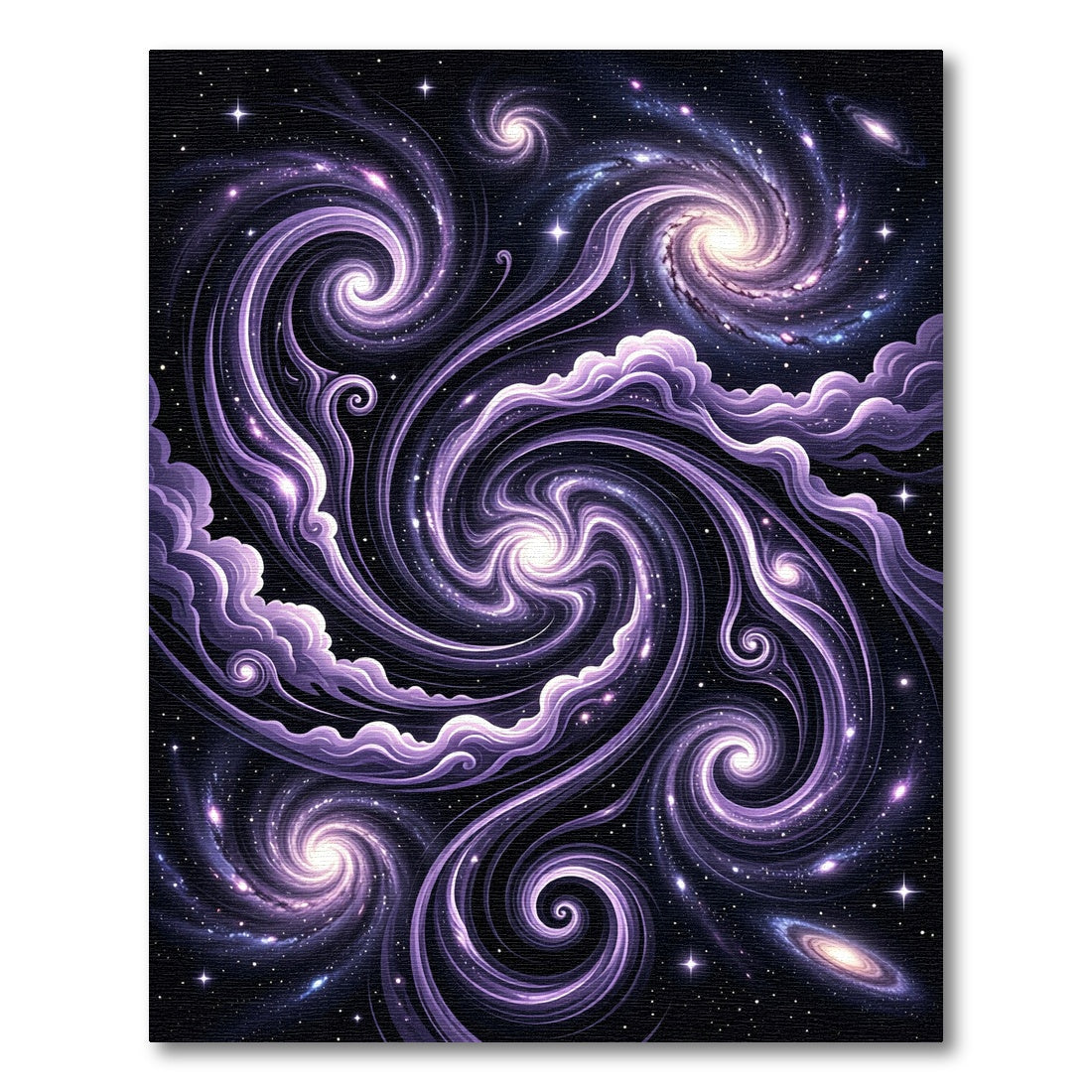 Ethereal Purple Cosmic Swirl Galaxy Night Rug