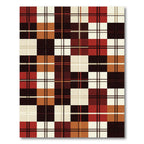 Rustic Red and Earthy Plaid Grid Rug