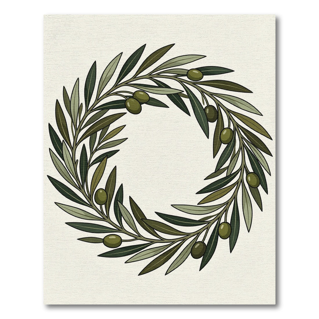 Olive Branch Wreath Botanical Rug