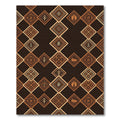 Rustic Earthy Tone Diamond Tapestry Rug