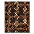 Rustic Earthy Tone Diamond Tapestry Rug