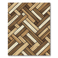 Wood Plank Herringbone Brown Rug