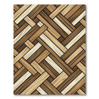 Wood Plank Herringbone Brown Rug