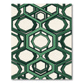 Geometric Sage Interlocking Hexagon Grid Rug