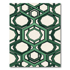 Geometric Sage Interlocking Hexagon Grid Rug