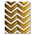 Modern Golden Chevron Geometric Abstract Rug