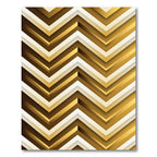 Modern Golden Chevron Geometric Abstract Rug