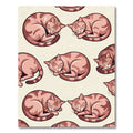Cozy Sleeping Kitten Peach Tabby Illustration Rug