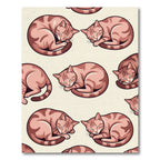 Cozy Sleeping Kitten Peach Tabby Illustration Rug