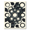 Monochrome Abstract Organic Circle Composition Rug