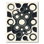 Monochrome Abstract Organic Circle Composition Rug