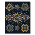 Golden Ochre Sunburst Star Mandala Rug