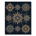 Golden Ochre Sunburst Star Mandala Rug