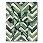 Sage Geometric Kite Chevron Area Rug