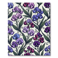 Purple Sweet Pea Chintz Botanical Illustration Rug