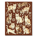 Brown Tabby Cat Collection Illustration Rug