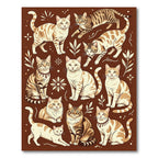 Brown Tabby Cat Collection Illustration Rug