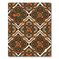Warm Orange Pomegranate Floral Medallion Rug