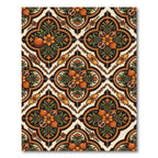 Warm Orange Pomegranate Floral Medallion Rug