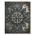 Ornate Gray Acanthus Compass Star Rug