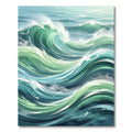 Ethereal Sage Teal Ocean Wave Rug