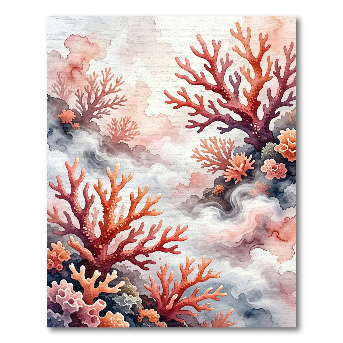 Coral Reef Watercolor Ocean Abyss Rug