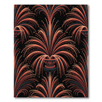 Art Deco Coral Fountain Radiant Burst Rug