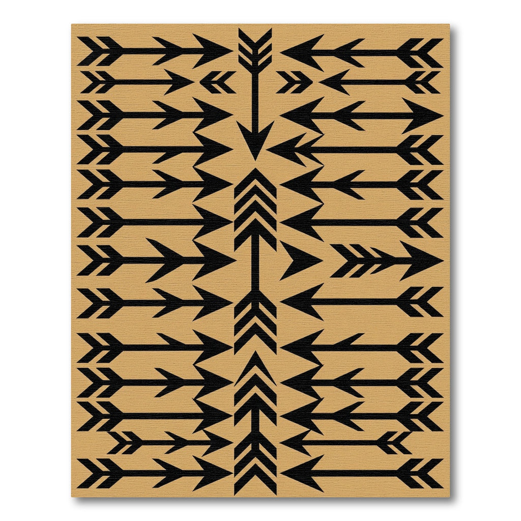 Black Arrow Pattern Tan Background Rug