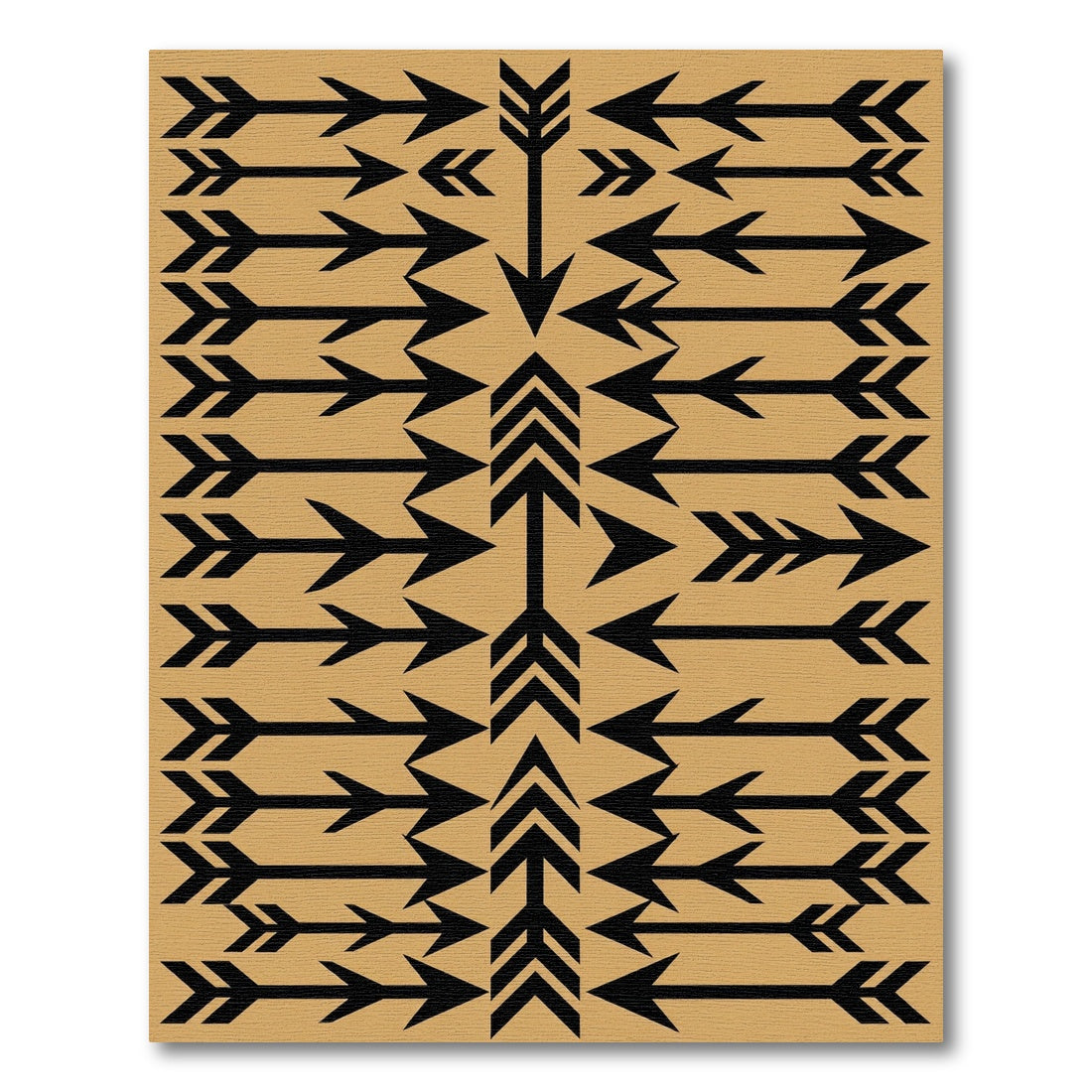 Black Arrow Pattern Tan Background Rug