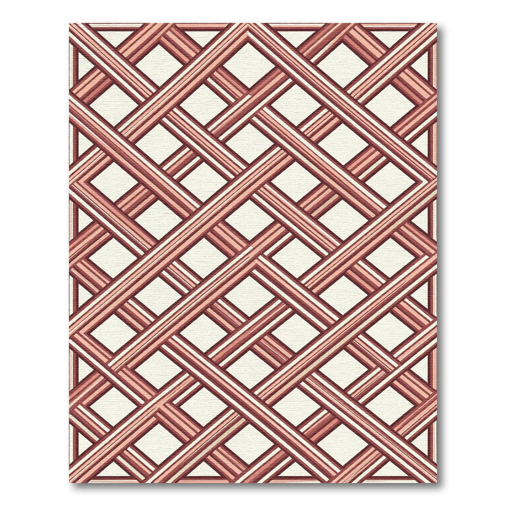 Terracotta Lattice Trellis Overlay Rug