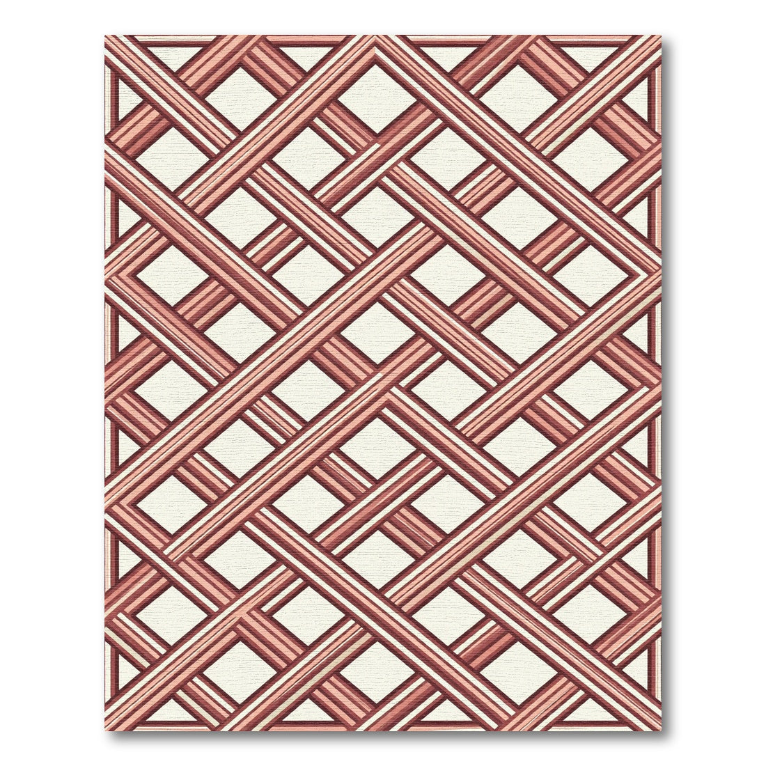 Terracotta Lattice Trellis Overlay Rug