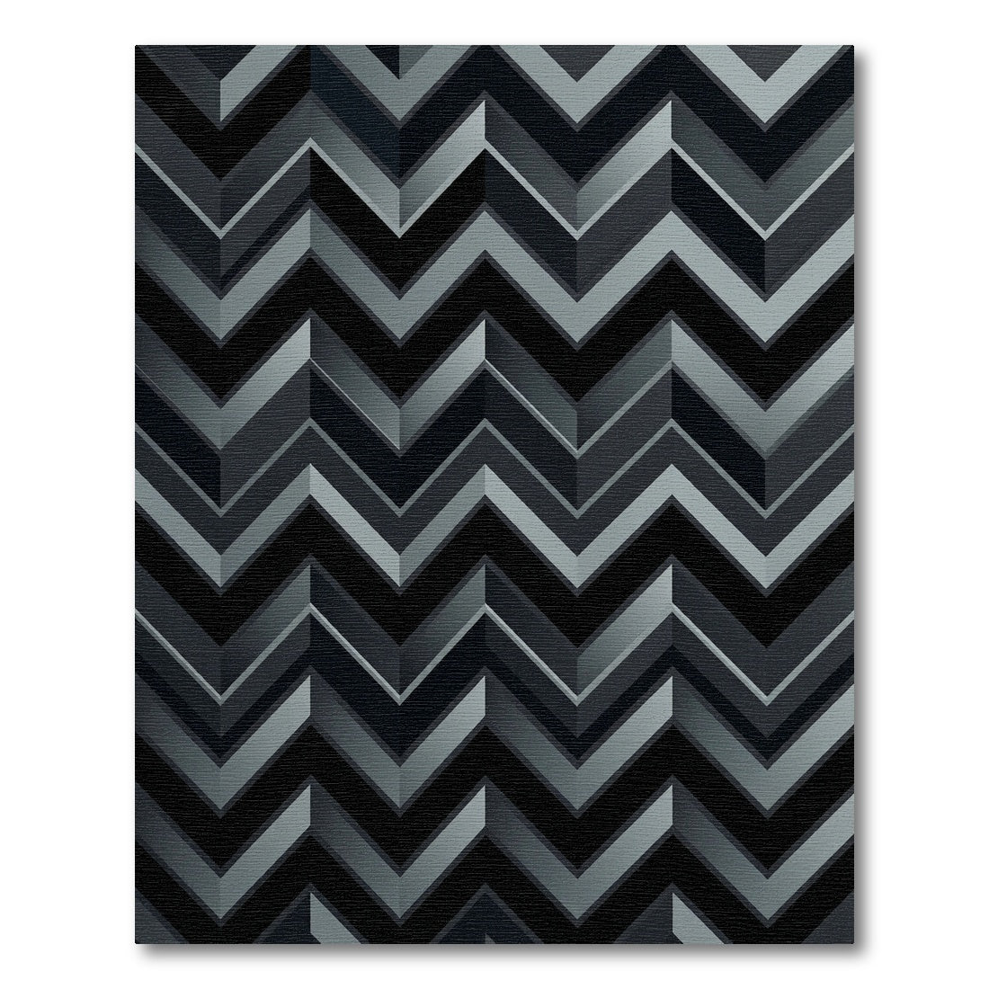 Monochromatic Chevron Stacking Rectangle Accents Rug