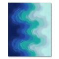 Deep Blue Teal Swirling Waves Rug