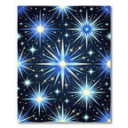 Radiant Blue Starburst Explosion Rug