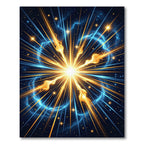 Cosmic Radiant Gold Burst Starry Sky Rug