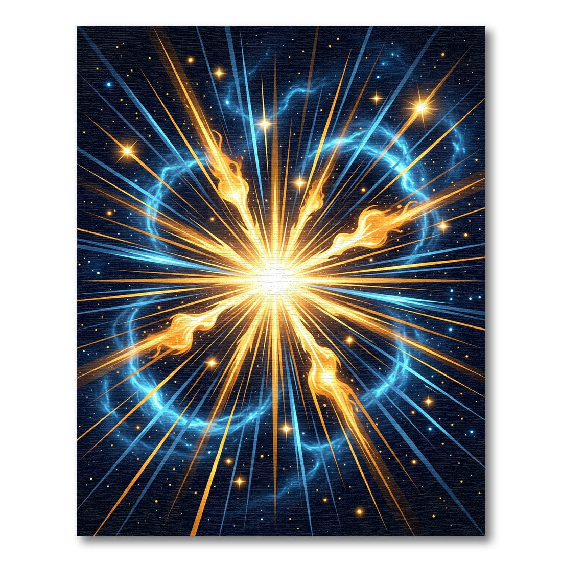 Cosmic Radiant Gold Burst Starry Sky Rug