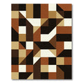 Brown Cream Geometric Cubist Shapes Rug