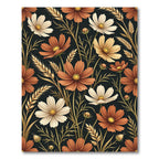 Autumnal Cosmos and Wheat Field Floral Rug
