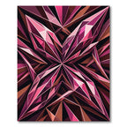 Geometric Magenta Crystal Star Art Rug
