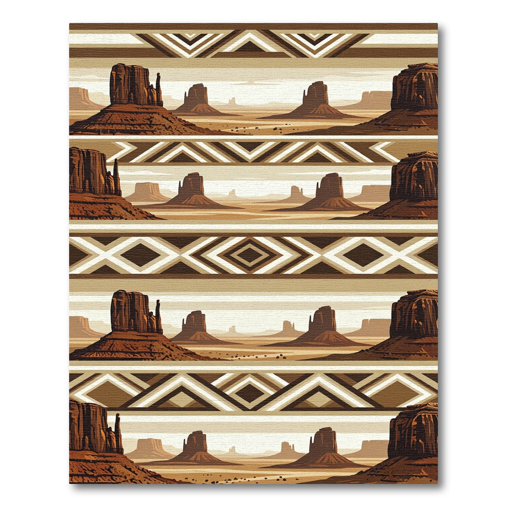 Southwest Desert Mesa Geometric Earth Rug